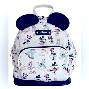 Adorable Multicolored Mickey Mouse & Friends Backpack with Iconic Ears.  NWT.